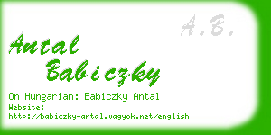 antal babiczky business card